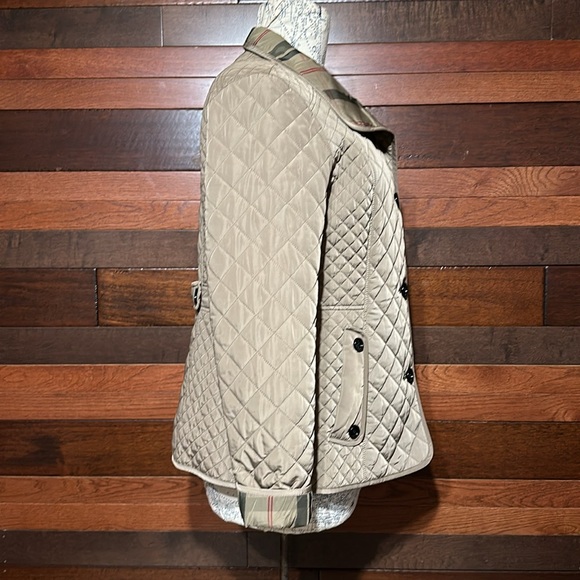 NWOT Liz Claiborne Collared Long Sleeve Tan Quilted Puffer Jacket - Picture 8 of 11